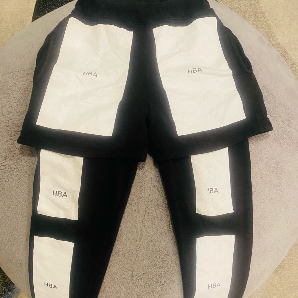 *Vintage Virgil Abloh* HBA Black and White Patchwork Sweatpants & Shorts combo